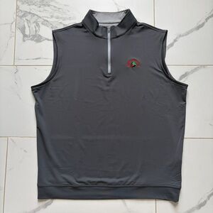 Peter Millar Galway Performance Quarter-Zip Vest Mens XL Grey Berry Hills CC